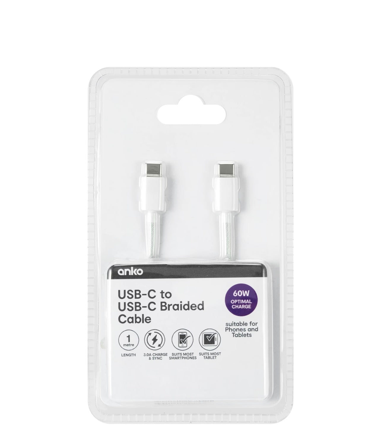 USB-A to USB-C Cable - 3m, Black